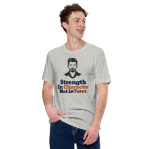 strength in character men's staple t shirt | bella + canvas 3001
