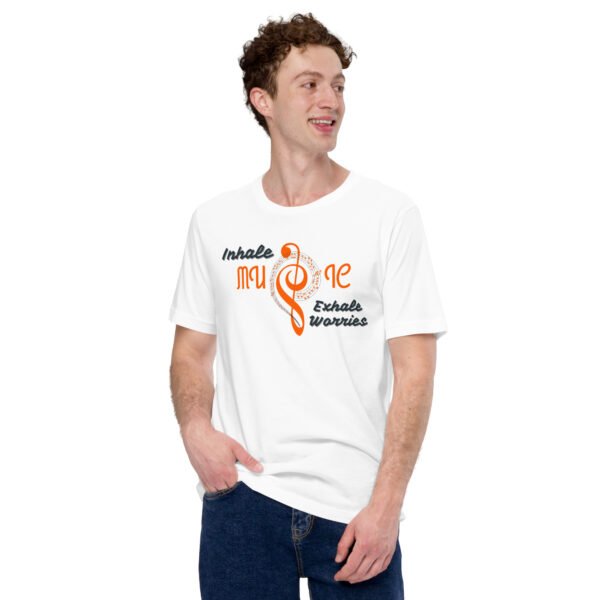 inhale music, exhale worries – unisex t shirt | bella + canvas 3001
