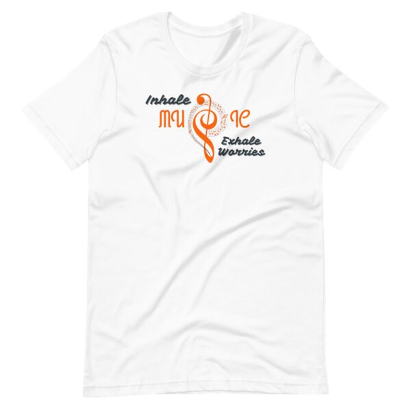 inhale music, exhale worries – unisex t shirt | bella + canvas 3001