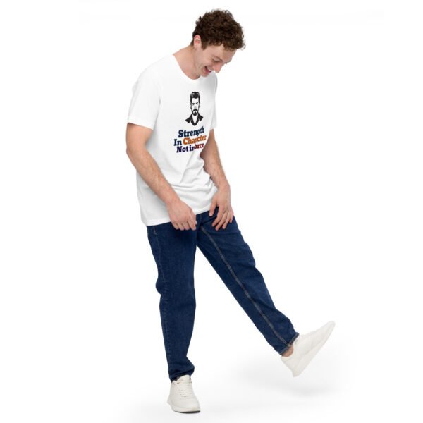 strength in character men's staple t shirt | bella + canvas 3001