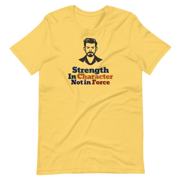strength in character men's staple t shirt | bella + canvas 3001