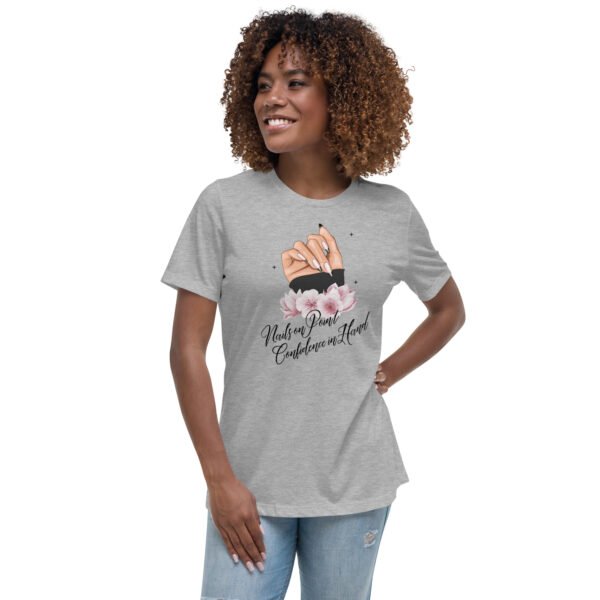 nails on point, confidence in hand – women's relaxed t shirt | bella + canvas 6400
