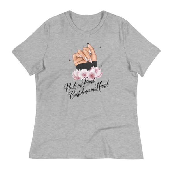 nails on point, confidence in hand – women's relaxed t shirt | bella + canvas 6400