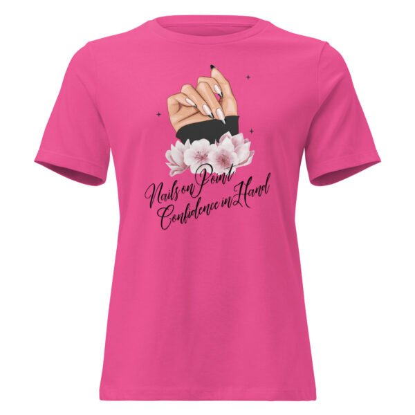 nails on point, confidence in hand – women's relaxed t shirt | bella + canvas 6400