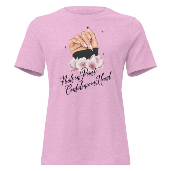 nails on point, confidence in hand – women's relaxed t shirt | bella + canvas 6400
