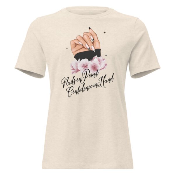 nails on point, confidence in hand – women's relaxed t shirt | bella + canvas 6400