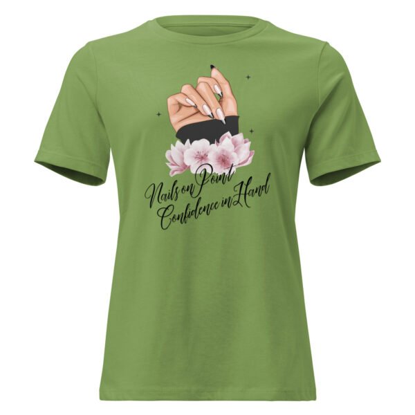 nails on point, confidence in hand – women's relaxed t shirt | bella + canvas 6400