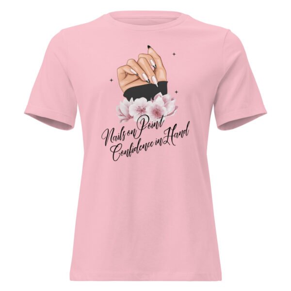 nails on point, confidence in hand – women's relaxed t shirt | bella + canvas 6400