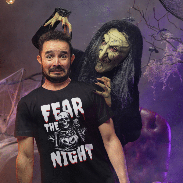 unisex halloween t shirt for women – fear the night | bella + canvas 3001