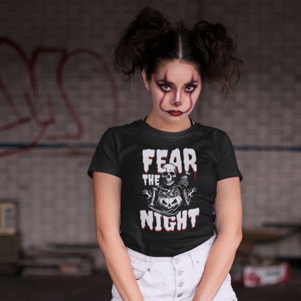 unisex halloween t shirt – fear the night | bella + canvas 3001