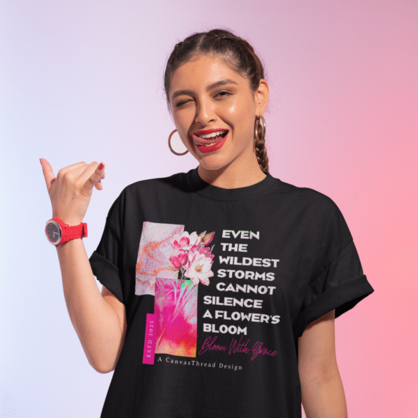 Bloom With Grace – Women’s Premium Dark Tee | AS Colour 5001T
