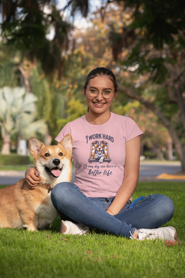 i work hard so my dog can have a better life – unisex staple t shirt | bella + canvas 3001