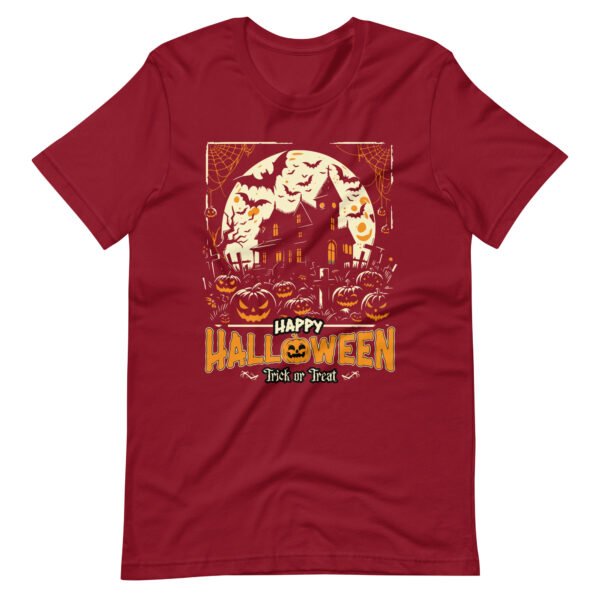 unisex halloween t shirt – “happy halloween trick or treat” | bella + canvas 3001