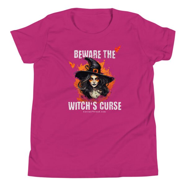 youth unisex halloween t shirt – beware the witch’s curse