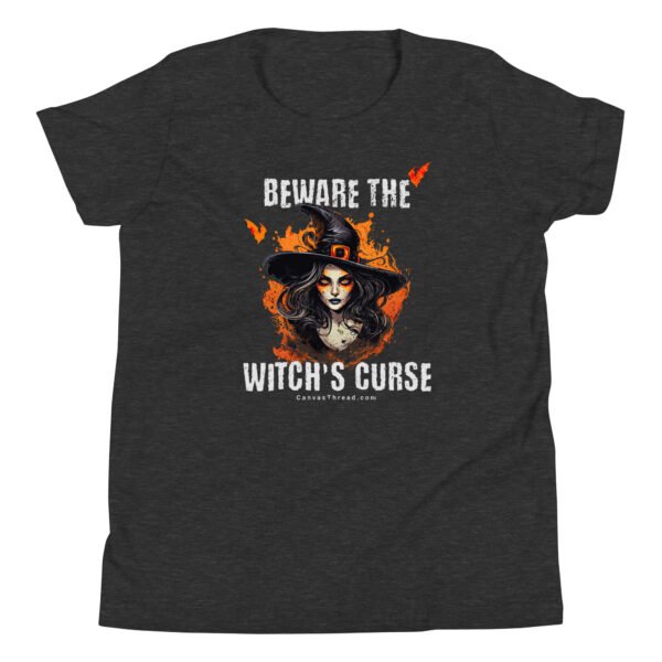 youth unisex halloween t shirt – beware the witch’s curse
