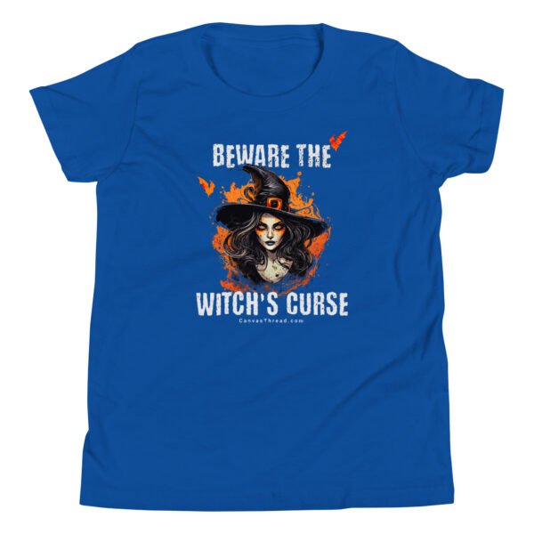 youth unisex halloween t shirt – beware the witch’s curse