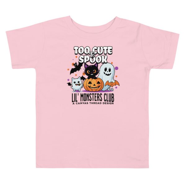 too cute to spook toddler t shirt bella + canvas 3001t